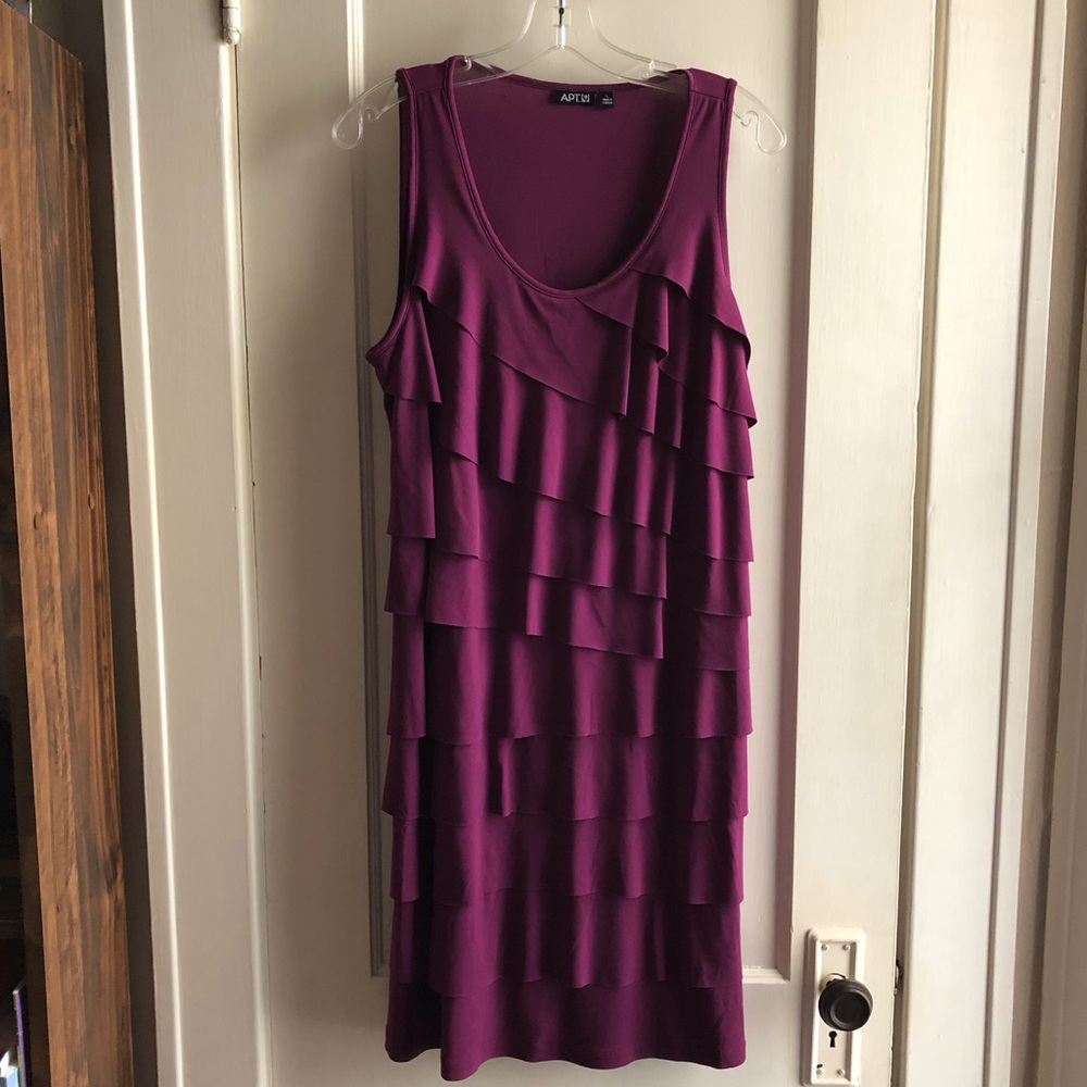 Apt 9 Ruffled Front Raspberry Sleveless Dress